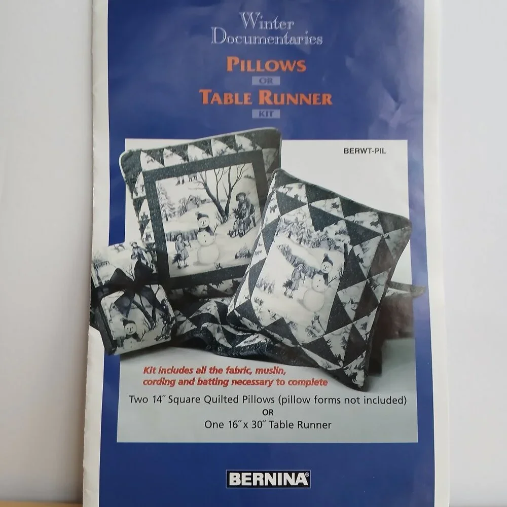 Winter Blue/Cream Pillows Or Table Runner kit by Bernina /Benartex BERWT-PIL - Picture 1 of 16